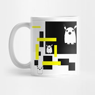 the owl and rectangles colorful Mug